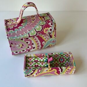 Vintage Vera Bradley Capris Melon 2007 Trinket Jewelry Handled Organizer Box Bag